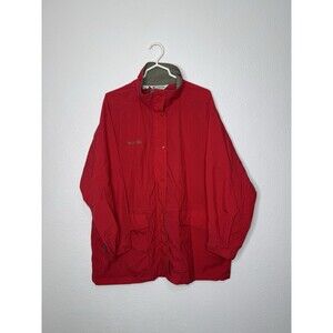 Vintage Columbia Jacket Womens Sz XL Red Full Zip Rain Windbreaker 90s Gorpcore